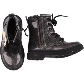 Csillogó antracit kislány bakancs (26)