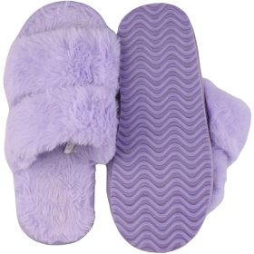 Lila szőrmés papucs (34)