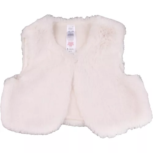 F&F Törtfehér prémes mellény (92) kislány