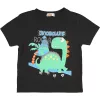 Alme Dínós fekete kisfiú póló
