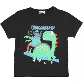 Alme Dínós fekete kisfiú póló