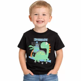 Alme Dínós fekete kisfiú póló