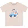 Alme Autós-macis bézs kisfiú póló