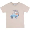 Alme Autós-macis bézs kisfiú póló