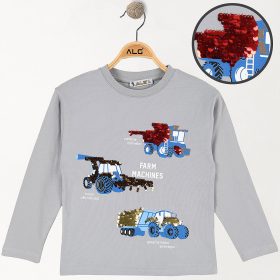 ALG Munkagépes szürke kisfiú felső