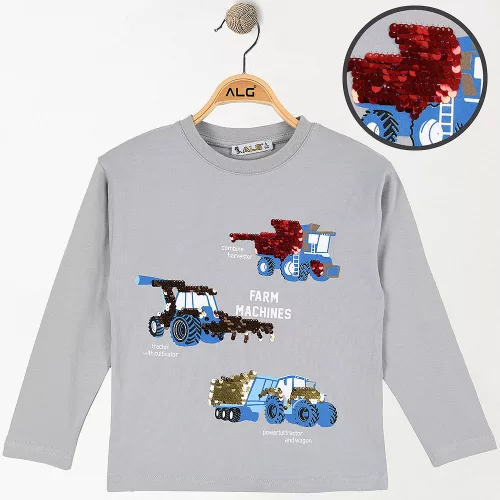 ALG Munkagépes szürke kisfiú felső