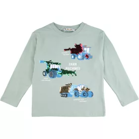 ALG Munkagépes zöld kisfiú felső