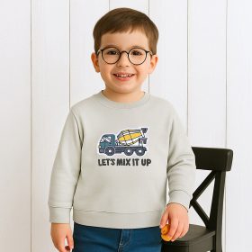 ALG Munkagépes szürke kisfiú pulóver