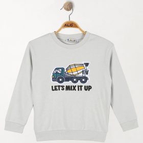 ALG Munkagépes szürke kisfiú pulóver