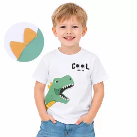 ALG Dínós fehér kisfiú póló