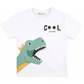 ALG Dínós fehér kisfiú póló