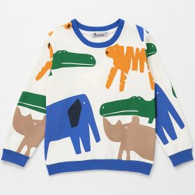 Alme Állatos ekrü kisfiú pulóver