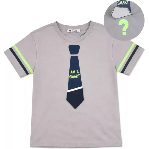 ALG Nyakkendős szürke fiú póló