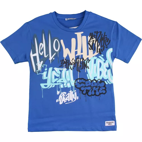 ALG Feliratos kék fiú póló