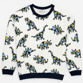 ALG Kékdínós kisfiú belül bolyhos pulóver