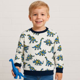 ALG Kékdínós kisfiú belül bolyhos pulóver