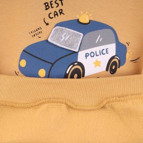 ALG Rendőrautós mustár kisfiú belül bolyhos pulóver