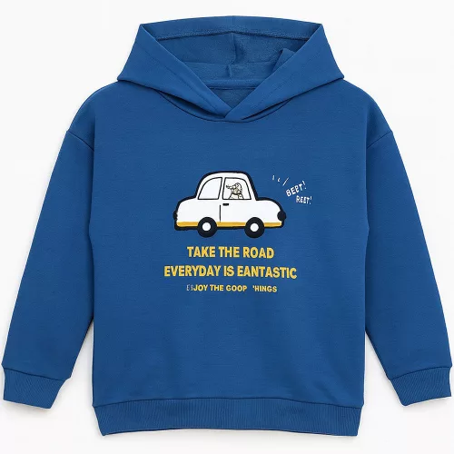ALG Autós kék kisfiú pulóver
