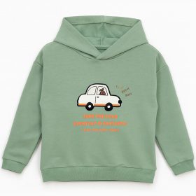 ALG Autós zöld kisfiú pulóver