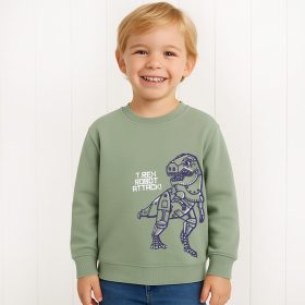 ALG Dínós kheki fiú pulóver