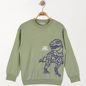 ALG Dínós kheki fiú pulóver