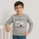 ALG Kontrolleres szürke fiú belül bolyhos pulóver