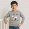 ALG Kontrolleres szürke fiú belül bolyhos pulóver