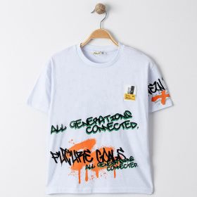 ALG Feliratos fehér fiú póló