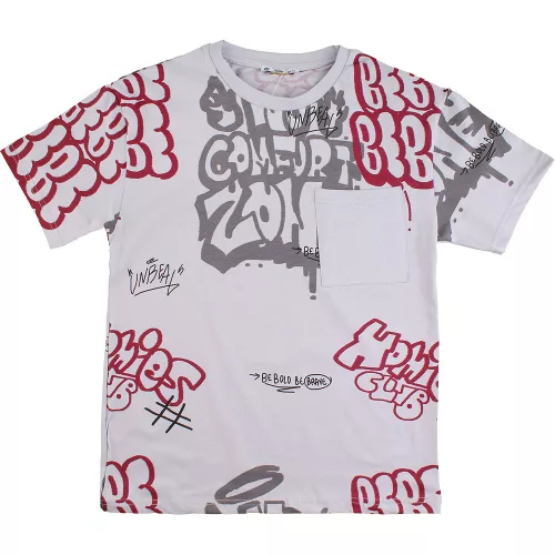 ALG Feliratos szürke fiú póló