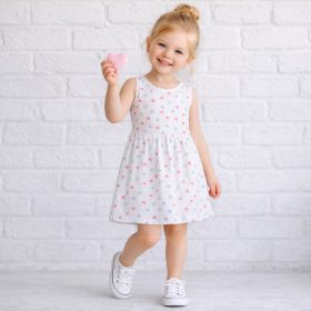 Essu Szíves fehér ujjatlan kislány ruha