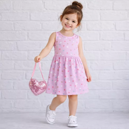 Essu Szíves lila ujjatlan kislány ruha