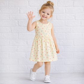 Essu Szíves sárga ujjatlan kislány ruha
