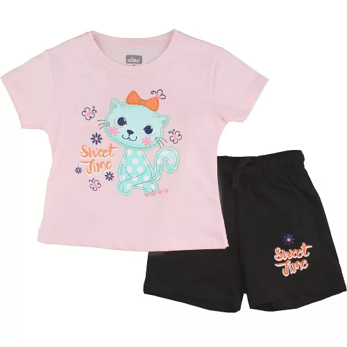 Alme Cicás rózsaszín-fekete kislány szett