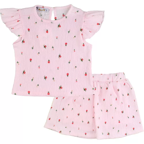 ALG Virágos rózsaszín kislány szett