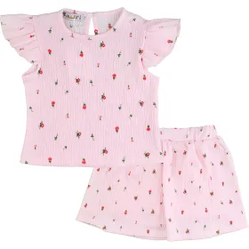 ALG Virágos rózsaszín kislány szett