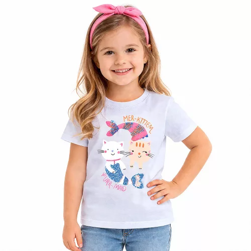 ALG Sellőcicás világoskék kislány felső