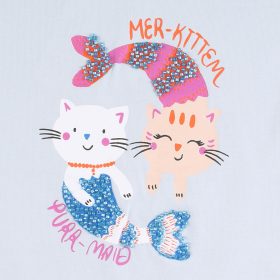 ALG Sellőcicás világoskék kislány felső