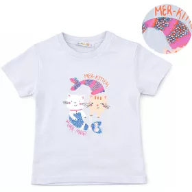 ALG Sellőcicás világoskék kislány felső