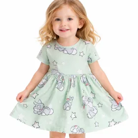 ALG Nyuszis zöld kislány ruha