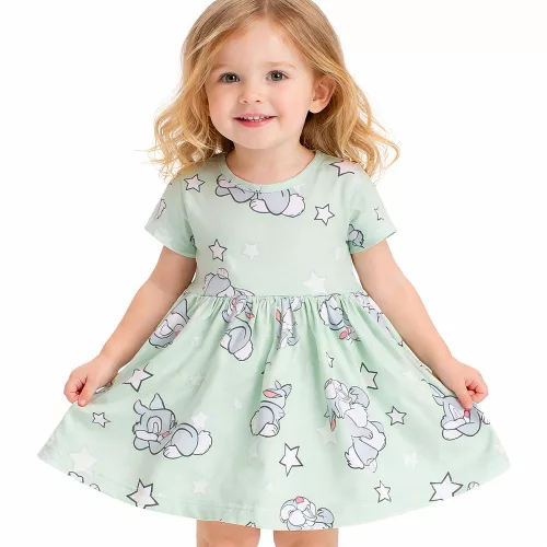 ALG Nyuszis zöld kislány ruha