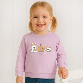 Alme Állatos lila kislány pulóver