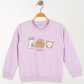 Alme Állatos lila kislány pulóver