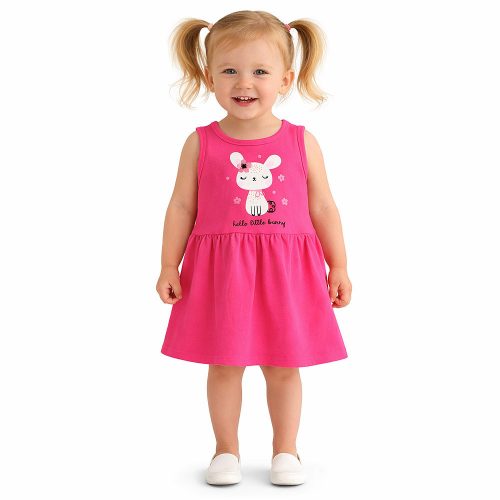 Alme Nyuszis pink kislány ruha