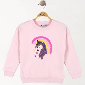 ALG Unikornis rózsaszín kislány belül bolyhos pulóver