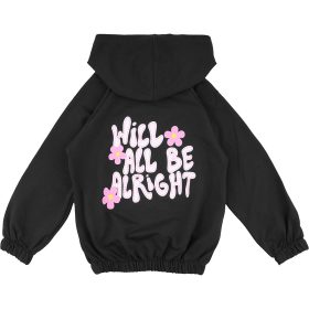 ALG Virágos fekete kislány pulóver