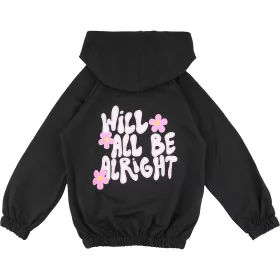 ALG Virágos fekete kislány pulóver