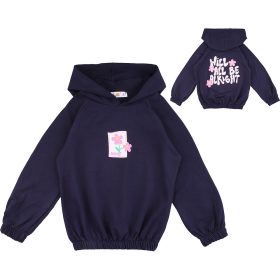 ALG Virágos sötétkék kislány pulóver