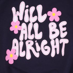 ALG Virágos sötétkék kislány pulóver