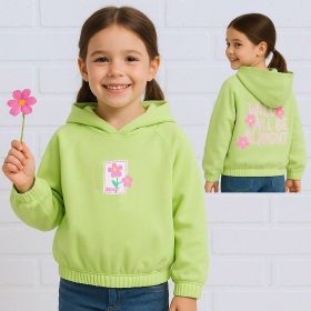 ALG Virágos zöld kislány pulóver