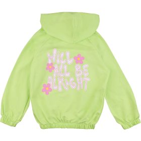 ALG Virágos zöld kislány pulóver